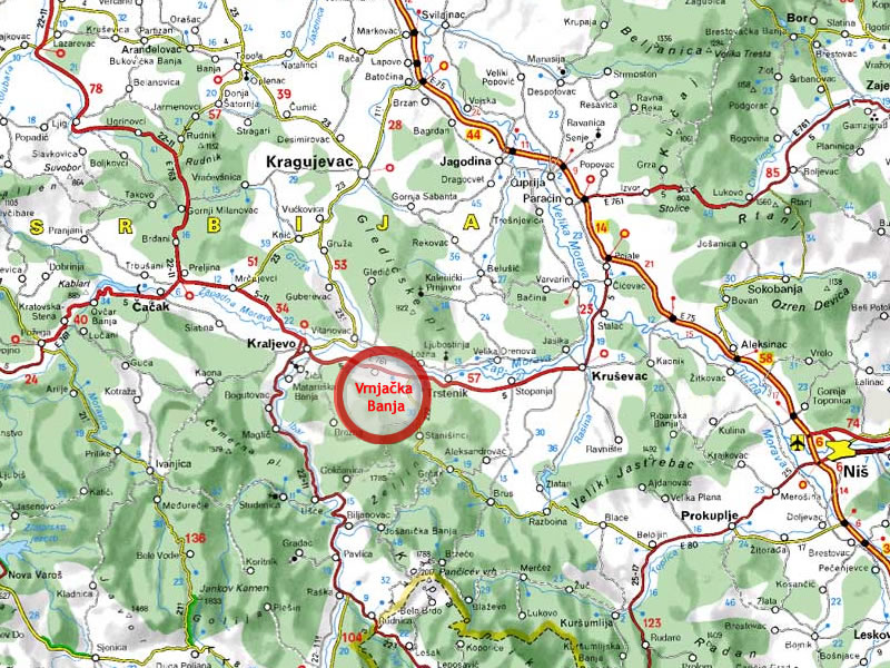 mapa srbije vrnjacka banja Vrnjacka Banja | Autobuske linije do Vrnjacke Banje | Autokarta  mapa srbije vrnjacka banja
